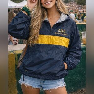 Charles River Tri Delta Rain Jacket Sorority Anorak Rain Jacket Small